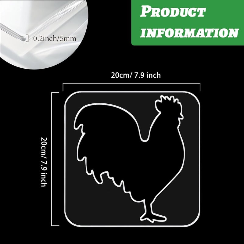 beinkmake Rooster Template Acrylic Clear Valet Tray Router Template for Woodworking Drawing Inlay Templates Board Handicraft Decorative Templates - Image 2